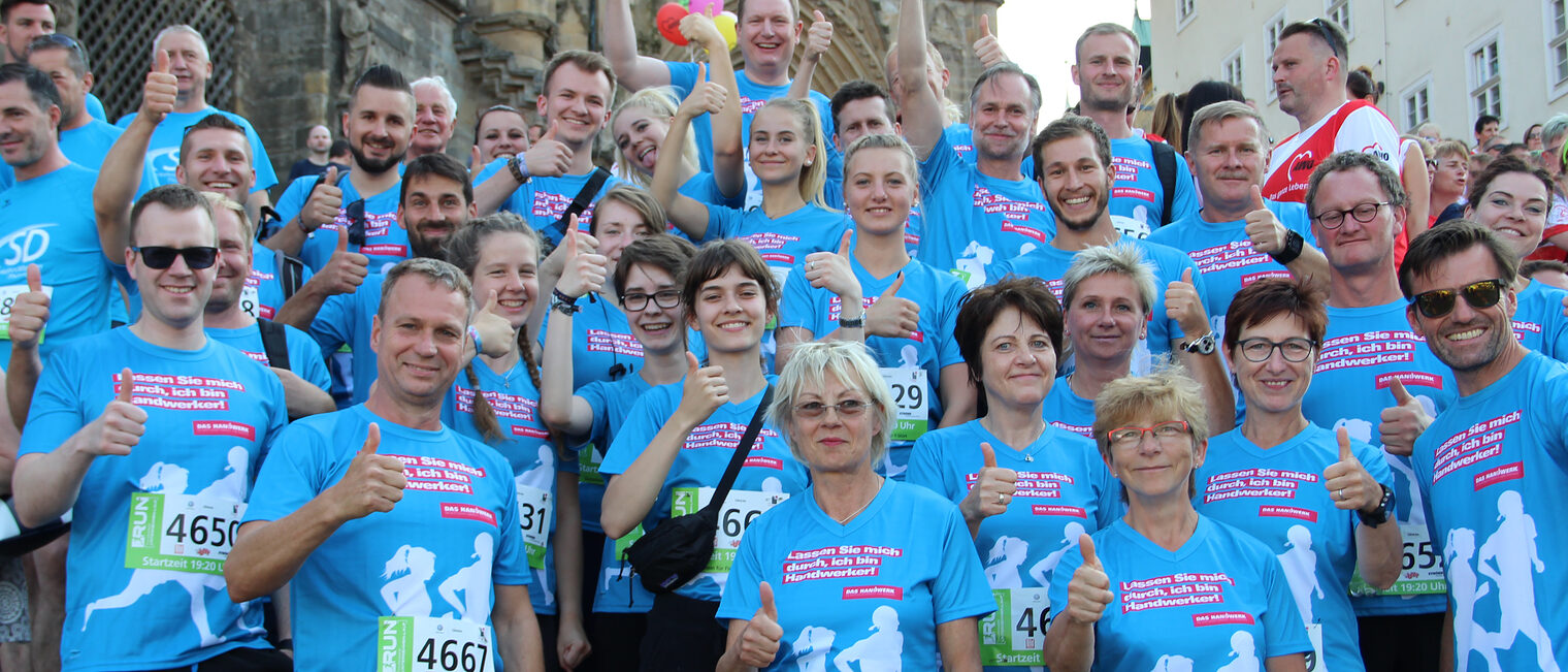 45 Läuferinnen und Läufer gingen am 6. Juni für das ¿Team Handwerk¿ beim RUN-Unternehmenslauf in Erfurt an den Start