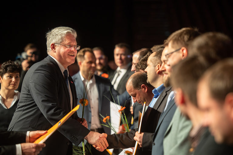 08.02.2020, Erfurt: Meisterfeier der Handwerkskammer Erfurt auf der Messe. Schlagwort(e): lth Handwerk Meister