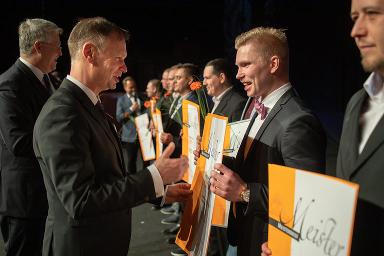 08.02.2020, Erfurt: Meisterfeier der Handwerkskammer Erfurt auf der Messe. Schlagwort(e): lth Handwerk Meister