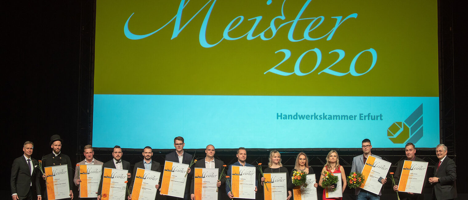 08.02.2020, Erfurt: Meisterfeier der Handwerkskammer Erfurt auf der Messe. Schlagwort(e): lth Handwerk Meister