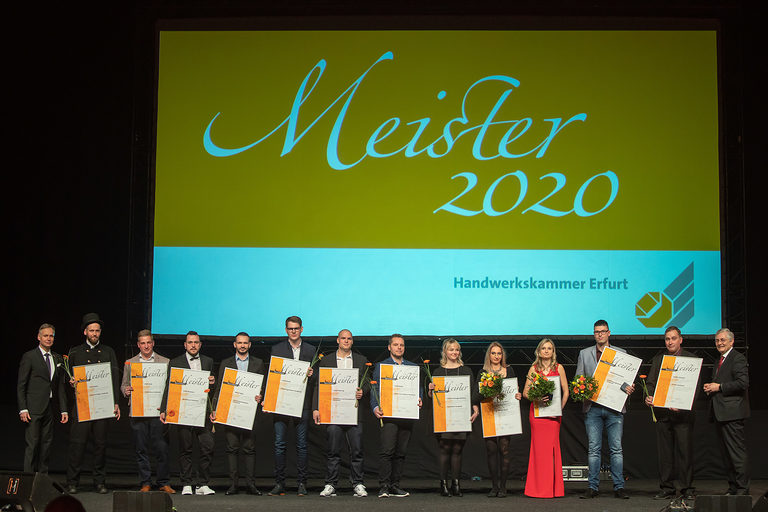 08.02.2020, Erfurt: Meisterfeier der Handwerkskammer Erfurt auf der Messe. Schlagwort(e): lth Handwerk Meister