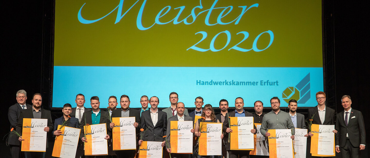 08.02.2020, Erfurt: Meisterfeier der Handwerkskammer Erfurt auf der Messe. Schlagwort(e): lth Handwerk Meister