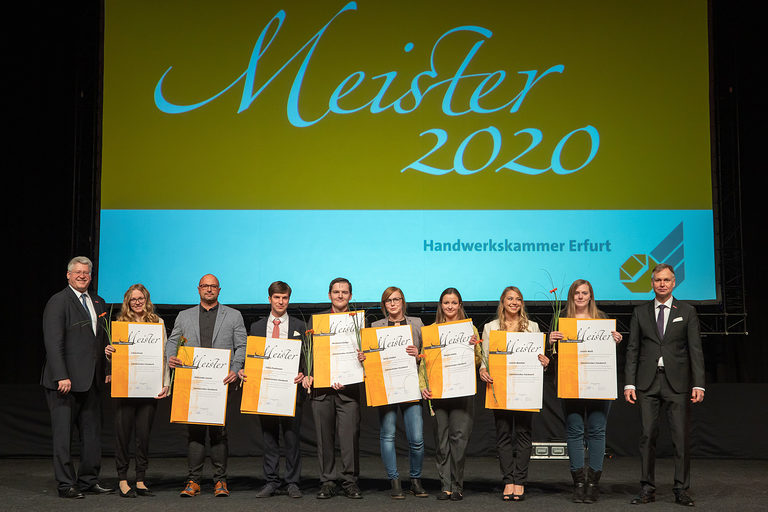 08.02.2020, Erfurt: Meisterfeier der Handwerkskammer Erfurt auf der Messe. Schlagwort(e): lth Handwerk Meister