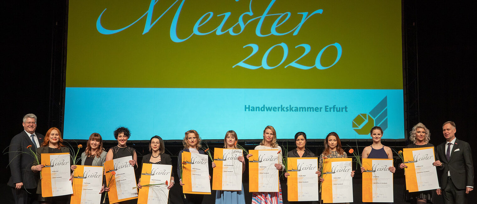 08.02.2020, Erfurt: Meisterfeier der Handwerkskammer Erfurt auf der Messe. Schlagwort(e): lth Handwerk Meister