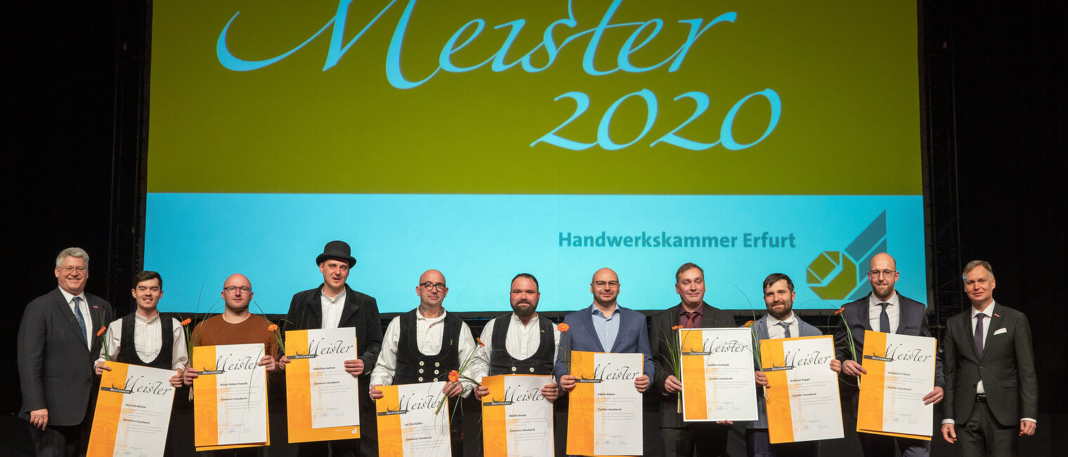 08.02.2020, Erfurt: Meisterfeier der Handwerkskammer Erfurt auf der Messe. Schlagwort(e): lth Handwerk Meister