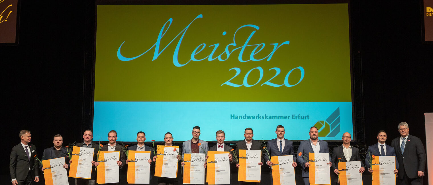 08.02.2020, Erfurt: Meisterfeier der Handwerkskammer Erfurt auf der Messe. Schlagwort(e): lth Handwerk Meister