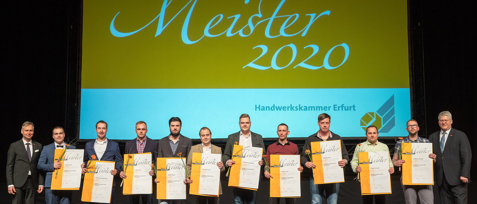 08.02.2020, Erfurt: Meisterfeier der Handwerkskammer Erfurt auf der Messe. Schlagwort(e): lth Handwerk Meister