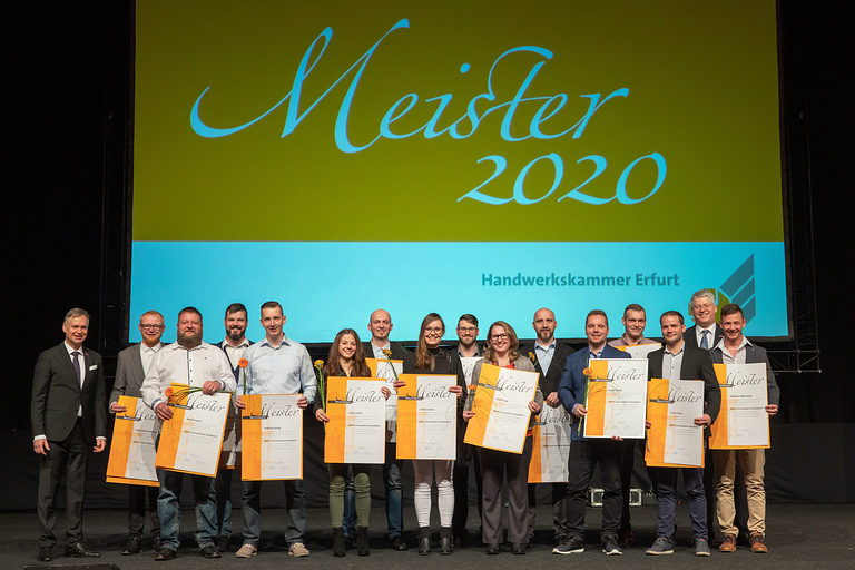 08.02.2020, Erfurt: Meisterfeier der Handwerkskammer Erfurt auf der Messe. Schlagwort(e): lth Handwerk Meister