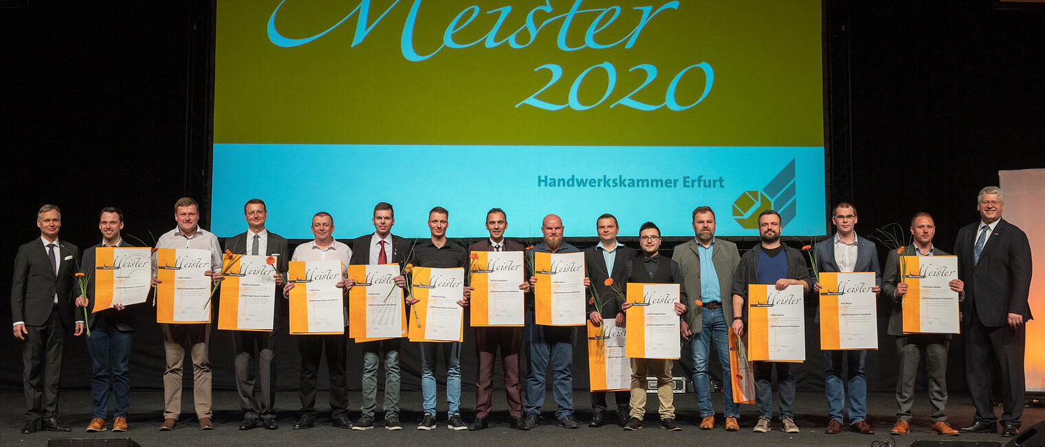 08.02.2020, Erfurt: Meisterfeier der Handwerkskammer Erfurt auf der Messe. Schlagwort(e): lth Handwerk Meister