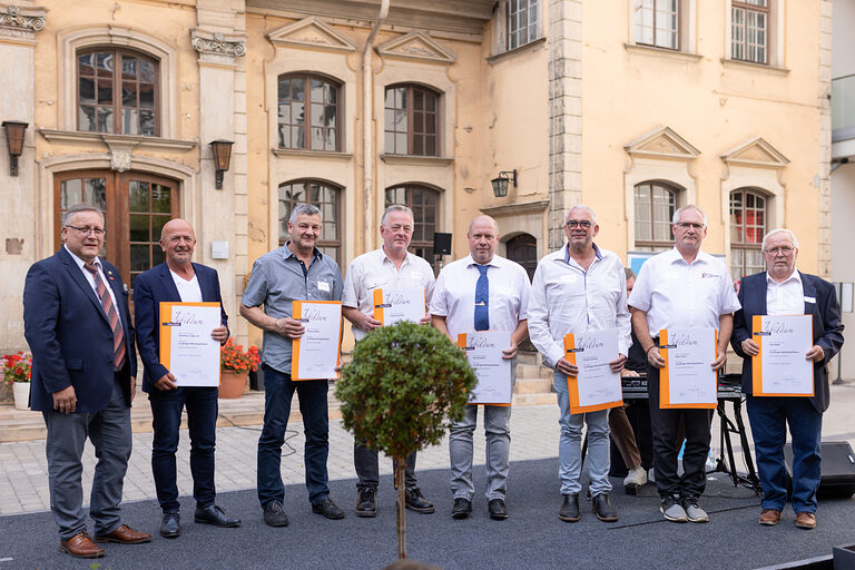 Ehrung von Handwerksbetrieben zum 25-jährigen Jubiläum durch die Handwerkskammer Erfurt. Schlagwort(e): lth Handwerk