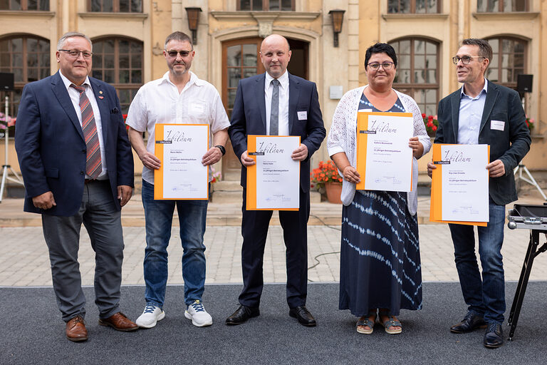 Ehrung von Handwerksbetrieben zum 25-jährigen Jubiläum durch die Handwerkskammer Erfurt. Schlagwort(e): lth Handwerk