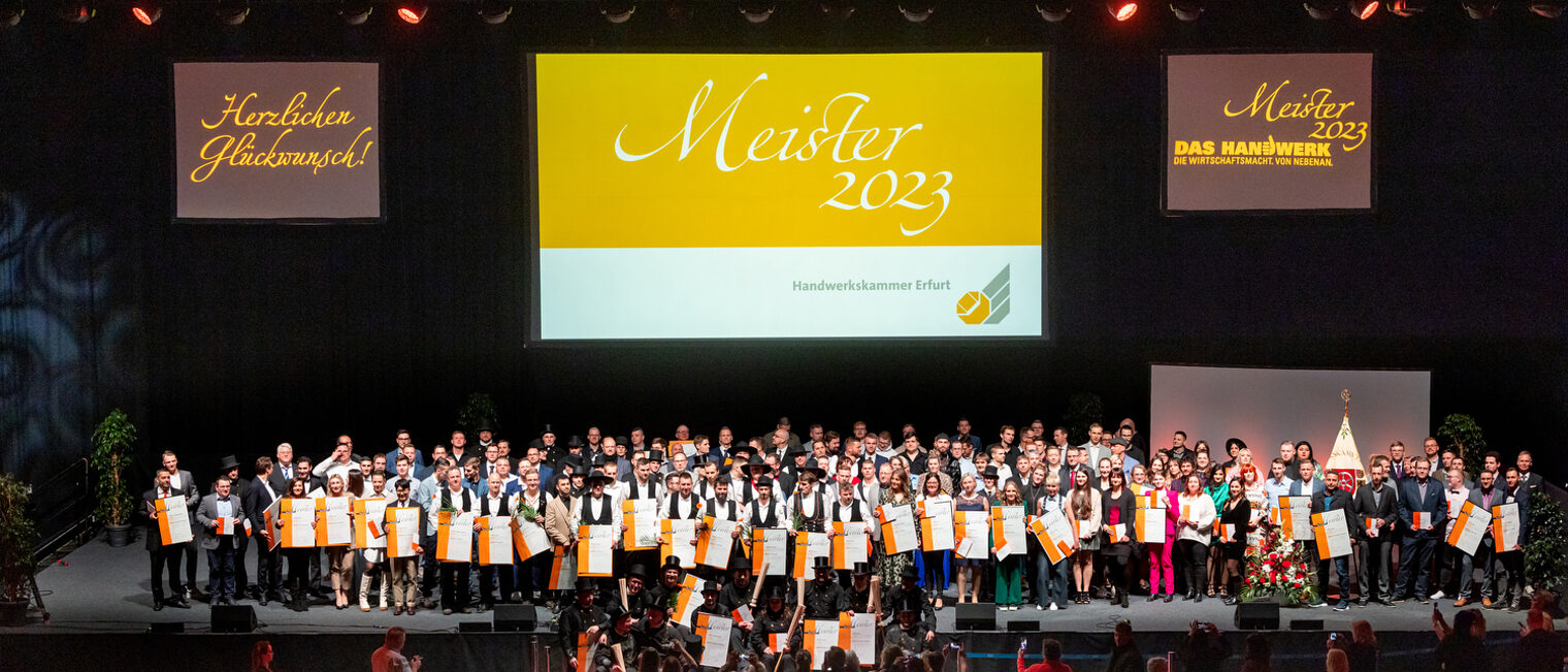 Meisterfeier der Handwerkskammer Erfurt in der Messehalle 1. Schlagwort(e): lth Handwerk