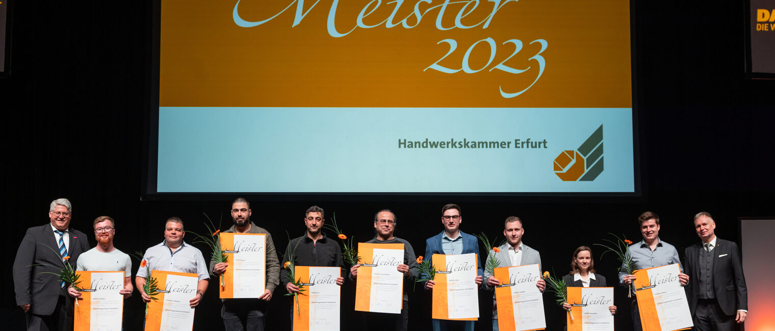 Meisterfeier der Handwerkskammer Erfurt in der Messehalle 1. Schlagwort(e): lth Handwerk