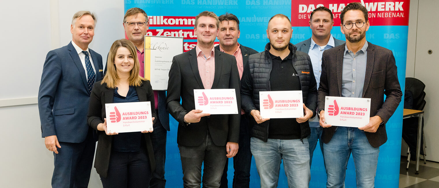 Die Handwerkskammer Erfurt verleiht den Ausbildungs-Award 2023 im Berufsbildungszentrum der Handwerkskammer Erfurt Schlagwort(e): lth