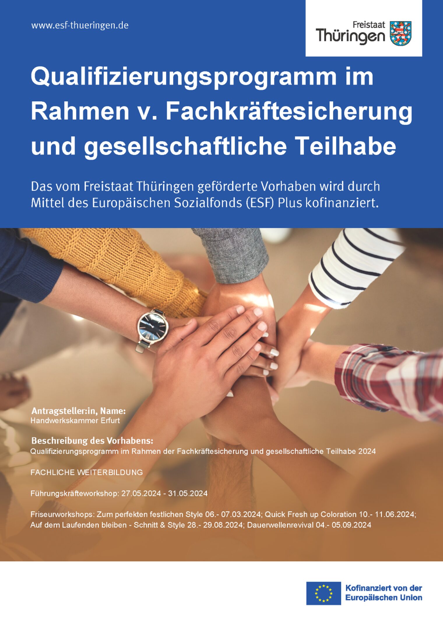 Thueringen-Vorlagen-ESF-Plakat-Haende FKS Friseur & Führungskräfte