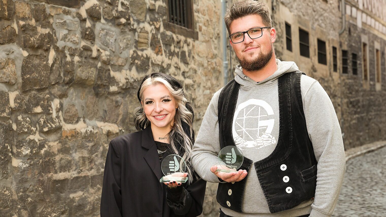 Friseurin Katharina Klemm und Gerüstbauer Arthur Grund sind die neuen "Gesichter des Handwerks".