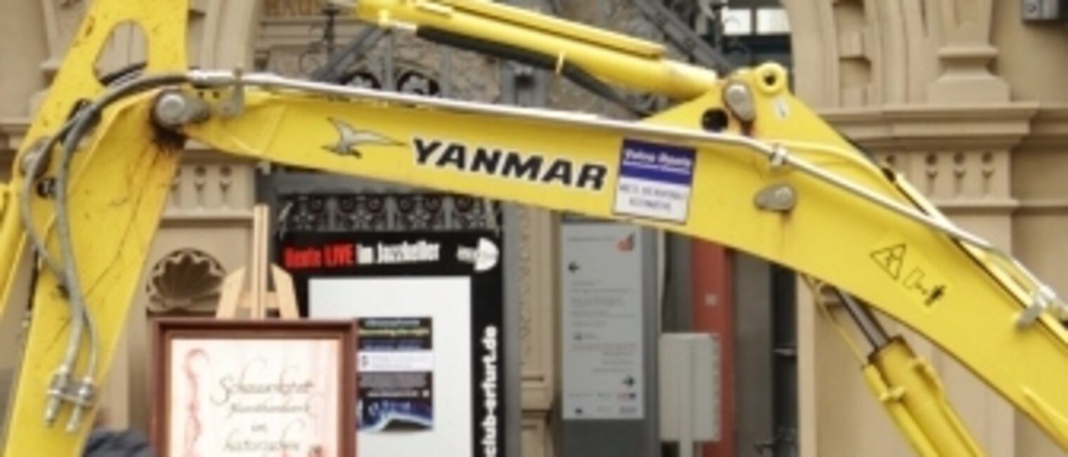 Baumaßnahmen am Eingang der Handwerkskammer 